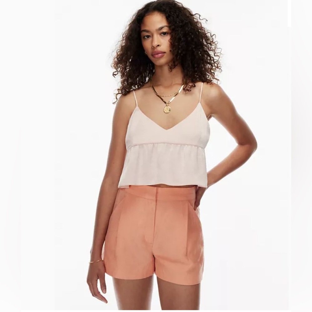 Aritzia Cream V-Neck Blouse